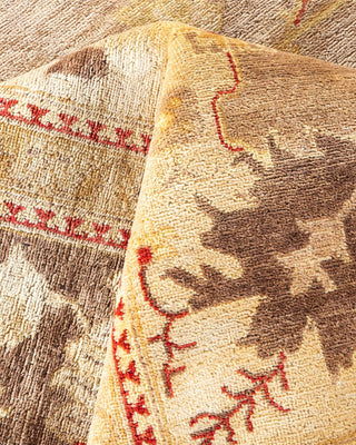 Contemporary Eclectic Ivory Wool Area Rug 9' 2" x 11' 10" - Solo Rugs