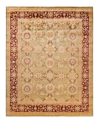 Contemporary Eclectic Green Wool Area Rug 8' 0" x 10' 2" - Solo Rugs