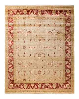 Contemporary Eclectic Yellow Wool Area Rug 8' 0" x 10' 1" - Solo Rugs