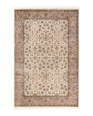 Traditional Mogul Ivory Wool Area Rug 4' 2" x 6' 4" - Solo Rugs