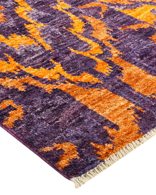 Contemporary Modern Purple Wool Square Area Rug 6' 1" x 6' 1" - Solo Rugs