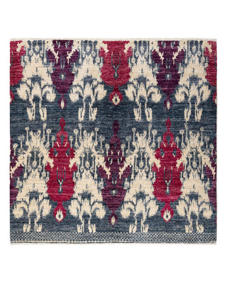 Contemporary Modern Ivory Wool Square Area Rug 6' 1" x 6' 3" - Solo Rugs