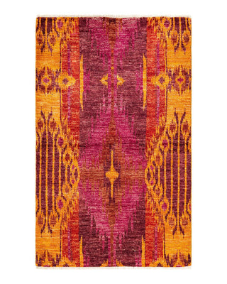 Contemporary Modern Red Wool Area Rug 4' 0" x 6' 4" - Solo Rugs