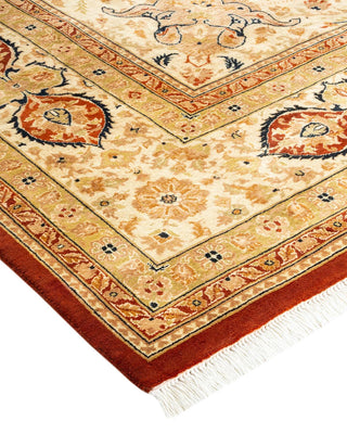 Traditional Mogul Orange Wool Area Rug 8' 1" x 10' 1" - Solo Rugs