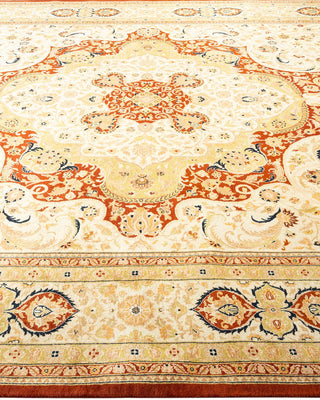 Traditional Mogul Orange Wool Area Rug 8' 1" x 10' 1" - Solo Rugs