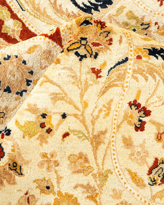 Traditional Mogul Orange Wool Area Rug 8' 1" x 10' 1" - Solo Rugs