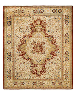 Traditional Mogul Orange Wool Area Rug 8' 1" x 10' 1" - Solo Rugs