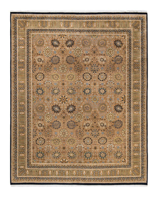 Traditional Mogul Black Wool Area Rug 8' 1" x 10' 2" - Solo Rugs