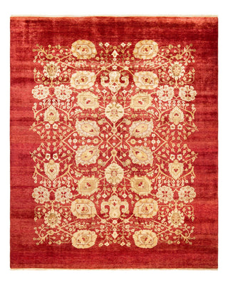 Contemporary Eclectic Orange Wool Area Rug 8' 1" x 10' 1" - Solo Rugs