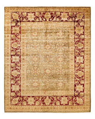 Contemporary Eclectic Green Wool Area Rug 8' 1" x 9' 10" - Solo Rugs
