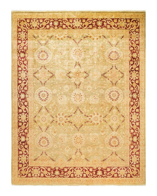 Contemporary Eclectic Green Wool Area Rug 7' 10" x 10' 7" - Solo Rugs
