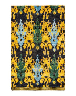 Contemporary Modern Black Wool Area Rug 5' 1" x 7' 10" - Solo Rugs