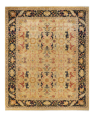 Traditional Mogul Green Wool Area Rug 9' 0" x 11' 10" - Solo Rugs