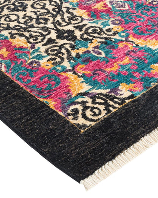 Suzani, One-of-a-Kind Hand-Knotted Area Rug - Black, 10' 0" x 15' 10" - Solo Rugs