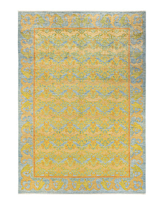 Contemporary Arts & Crafts Light Blue Wool Area Rug 9' 8" x 13' 8" - Solo Rugs