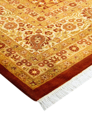 Traditional Mogul Orange Wool Area Rug 8' 3" x 10' 8" - Solo Rugs