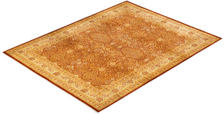 Traditional Mogul Orange Wool Area Rug 8' 3" x 10' 8" - Solo Rugs