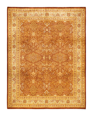 Traditional Mogul Orange Wool Area Rug 8' 3" x 10' 8" - Solo Rugs