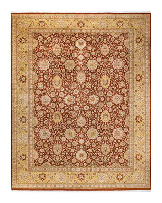 Traditional Mogul Orange Wool Area Rug 8' 2" x 10' 5" - Solo Rugs