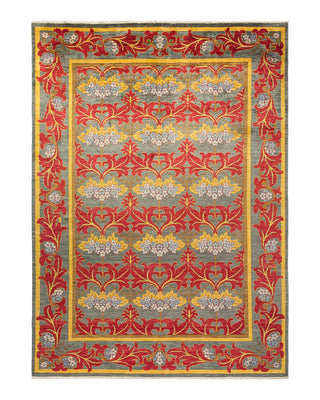 Contemporary Arts & Crafts Gray Wool Area Rug 8' 8" x 11' 9" - Solo Rugs