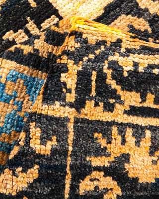 Bohemian Moroccan Black Wool Area Rug 4' 3" x 6' 6" - Solo Rugs