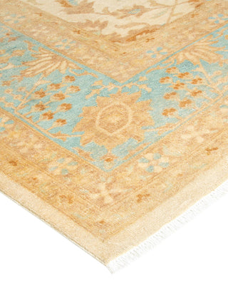 Contemporary Eclectic Ivory Wool Area Rug 9' 1" x 12' 2" - Solo Rugs