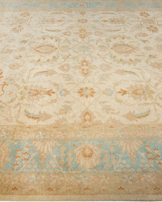 Contemporary Eclectic Ivory Wool Area Rug 9' 1" x 12' 2" - Solo Rugs