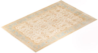 Contemporary Eclectic Ivory Wool Area Rug 9' 1" x 12' 2" - Solo Rugs