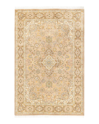 Traditional Mogul Ivory Wool Area Rug 4' 2" x 6' 4" - Solo Rugs