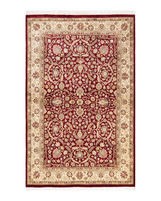 Traditional Mogul Red Wool Area Rug 3' 10" x 6' 2" - Solo Rugs