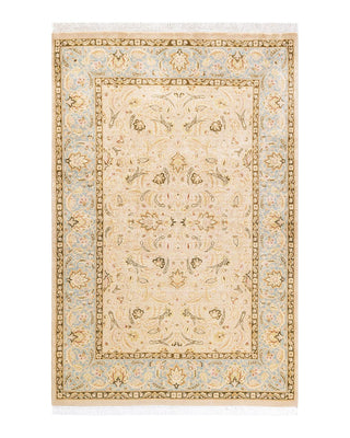Traditional Mogul Ivory Wool Area Rug 4' 0" x 6' 1" - Solo Rugs