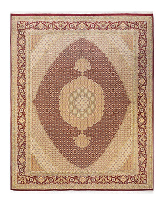 Traditional Mogul Orange Wool Area Rug 8' 1" x 10' 0" - Solo Rugs