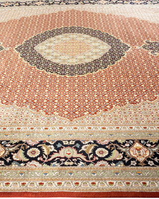 Traditional Mogul Orange Wool Area Rug 9' 1" x 12' 9" - Solo Rugs