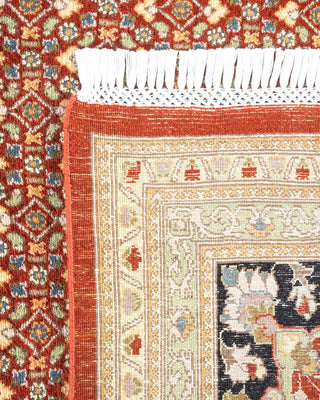 Traditional Mogul Orange Wool Area Rug 9' 1" x 12' 9" - Solo Rugs