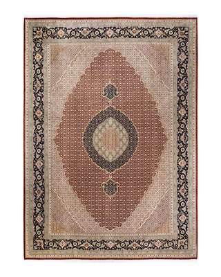 Traditional Mogul Orange Wool Area Rug 9' 1" x 12' 9" - Solo Rugs