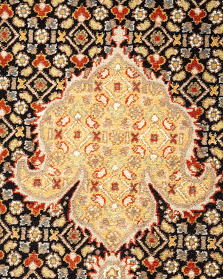 Traditional Mogul Black Wool Area Rug 9' 0" x 12' 10" - Solo Rugs