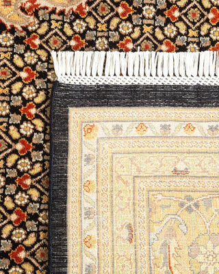 Traditional Mogul Black Wool Area Rug 9' 0" x 12' 10" - Solo Rugs