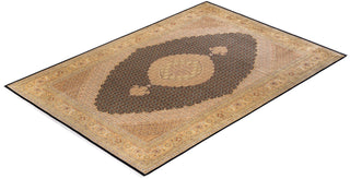 Traditional Mogul Black Wool Area Rug 9' 0" x 12' 10" - Solo Rugs