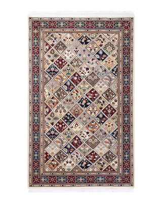 Traditional Mogul Ivory Wool Area Rug 4' 7" x 7' 4" - Solo Rugs