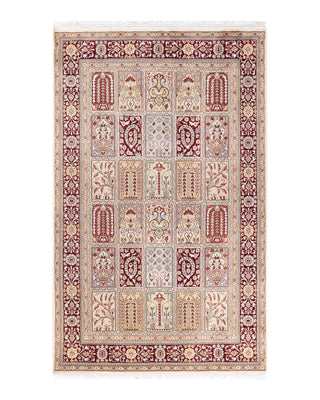 Traditional Mogul Ivory Wool Area Rug 5' 2" x 8' 3" - Solo Rugs