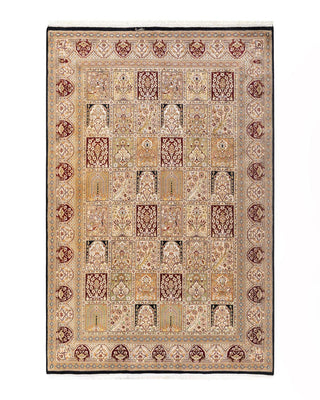Contemporary Transitional Black Wool Area Rug 6' 1" x 9' 3" - Solo Rugs