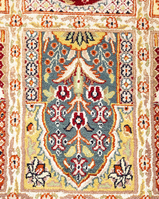 Traditional Mogul Orange Wool Area Rug 9' 0" x 12' 4" - Solo Rugs