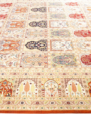 Traditional Mogul Orange Wool Area Rug 9' 0" x 12' 4" - Solo Rugs
