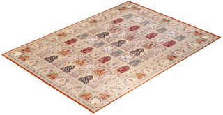 Traditional Mogul Orange Wool Area Rug 9' 0" x 12' 4" - Solo Rugs