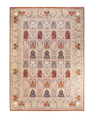 Traditional Mogul Orange Wool Area Rug 9' 0" x 12' 4" - Solo Rugs
