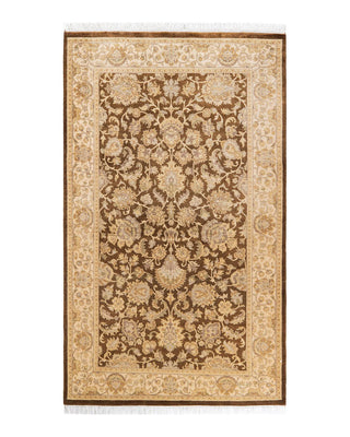 Traditional Mogul Brown Wool Area Rug 3' 1" x 5' 3" - Solo Rugs