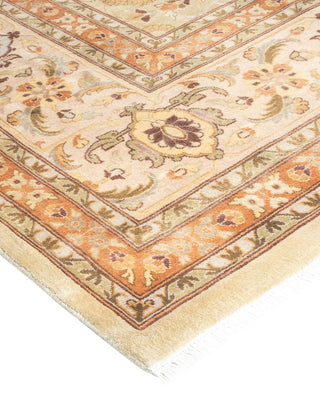 Traditional Mogul Ivory Wool Area Rug 9' 0" x 12' 3" - Solo Rugs