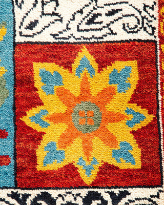 Contemporary Suzani Black Wool Area Rug 3' 3" x 5' 3" - Solo Rugs