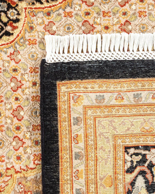 Traditional Mogul Black Wool Area Rug 9' 1" x 12' 5" - Solo Rugs