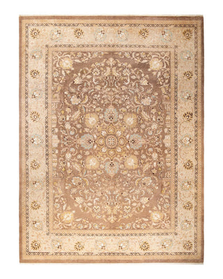 Contemporary Eclectic Brown Wool Area Rug 10' 1" x 13' 7" - Solo Rugs